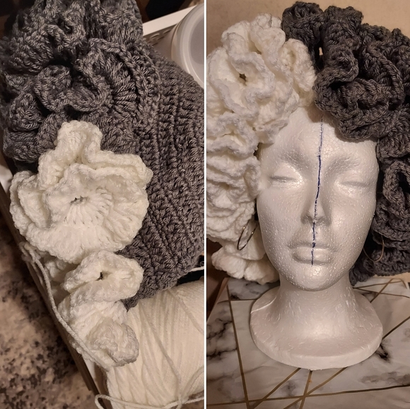 #L❤️VE HANDMADE. Crochet Ruffle HAT - Picture 2 of 4